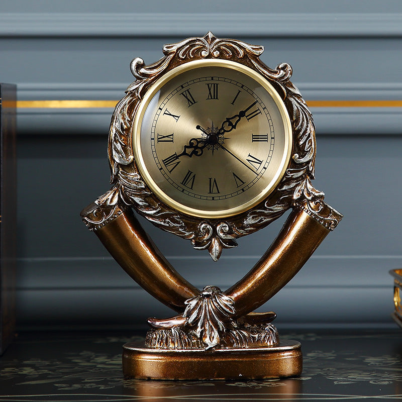 Silent Pendulum Desk Clock with Elephant Design - Multiple Colors