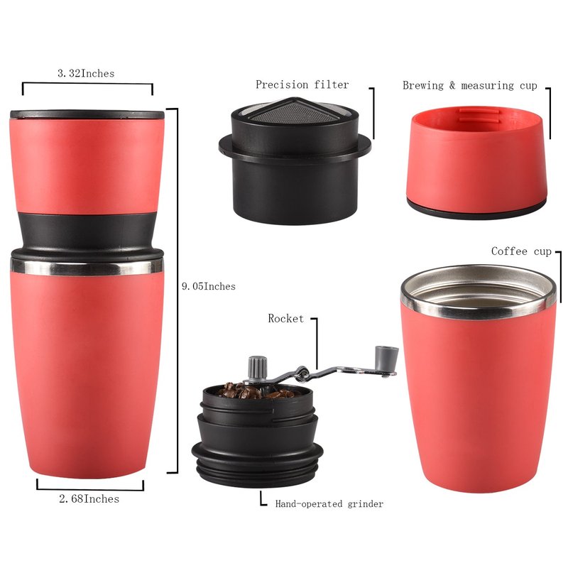 USB Rechargeable Coffee Grinder for Travel & Home Use - Electric & Manual Options