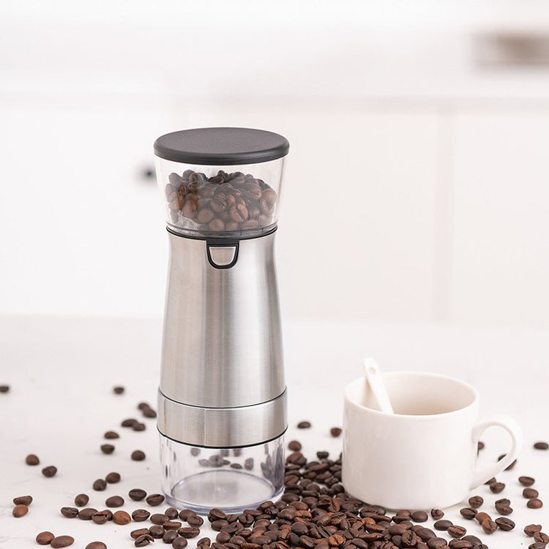 USB Rechargeable Coffee Grinder for Travel & Home Use - Electric & Manual Options