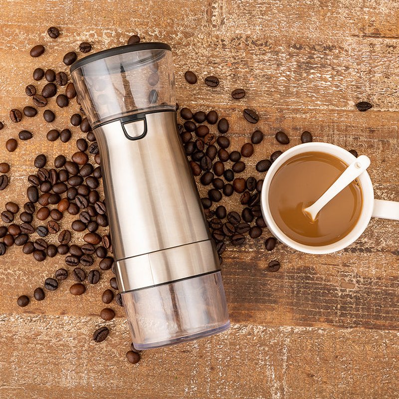 USB Rechargeable Coffee Grinder for Travel & Home Use - Electric & Manual Options