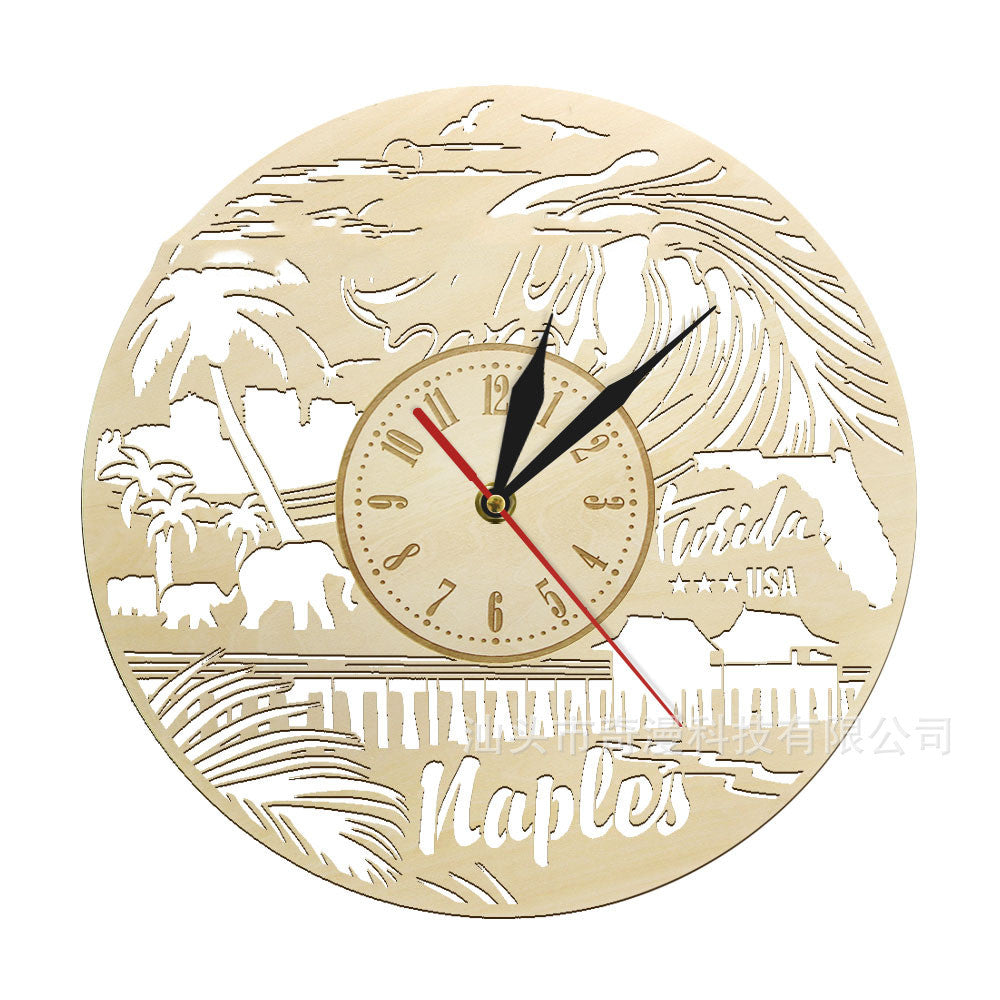 Wooden Wall Clock 12 Inch Nordic Style Home Decor Quartz Movement