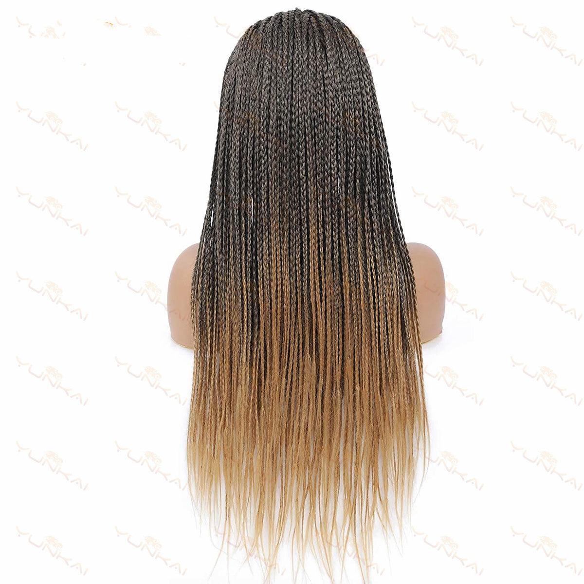 African Braid Hair Cover Turban Wig Wrap for Cosplay & Styling - Brown
