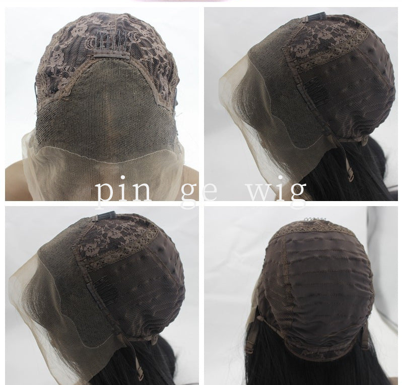 High Temperature Silk Wigs for Women - Long Straight Synthetic Hair with Lace Front - Multiple Sizes