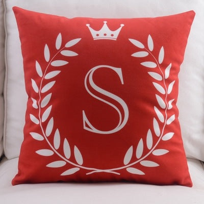 English Letters Velvet Pillowcase - Cotton Plush Home Decor
