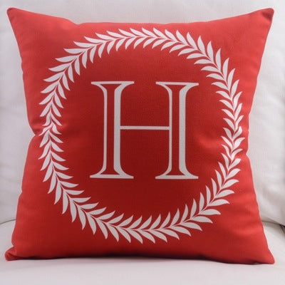 English Letters Velvet Pillowcase - Cotton Plush Home Decor