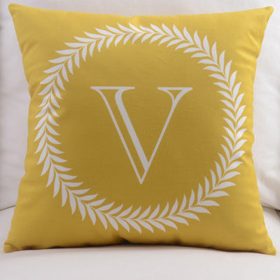 English Letters Velvet Pillowcase - Cotton Plush Home Decor