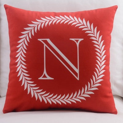 English Letters Velvet Pillowcase - Cotton Plush Home Decor