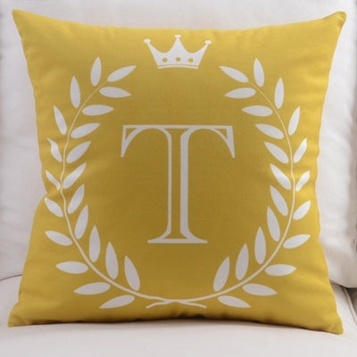 English Letters Velvet Pillowcase - Cotton Plush Home Decor
