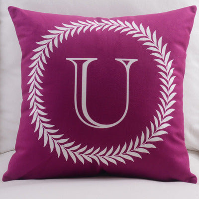 English Letters Velvet Pillowcase - Cotton Plush Home Decor