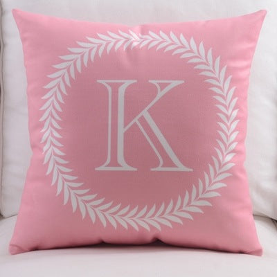 English Letters Velvet Pillowcase - Cotton Plush Home Decor