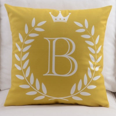 English Letters Velvet Pillowcase - Cotton Plush Home Decor