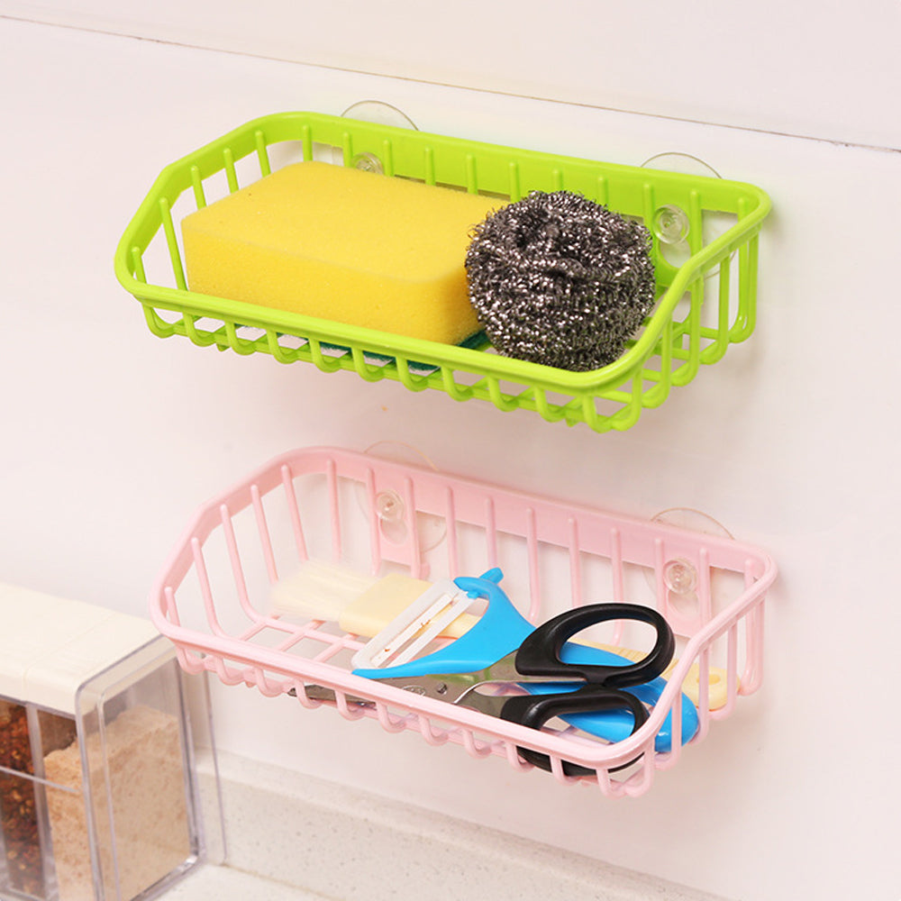 Multifunctional Kitchen Sink Drain Basket with Suction Cup Storage Rack