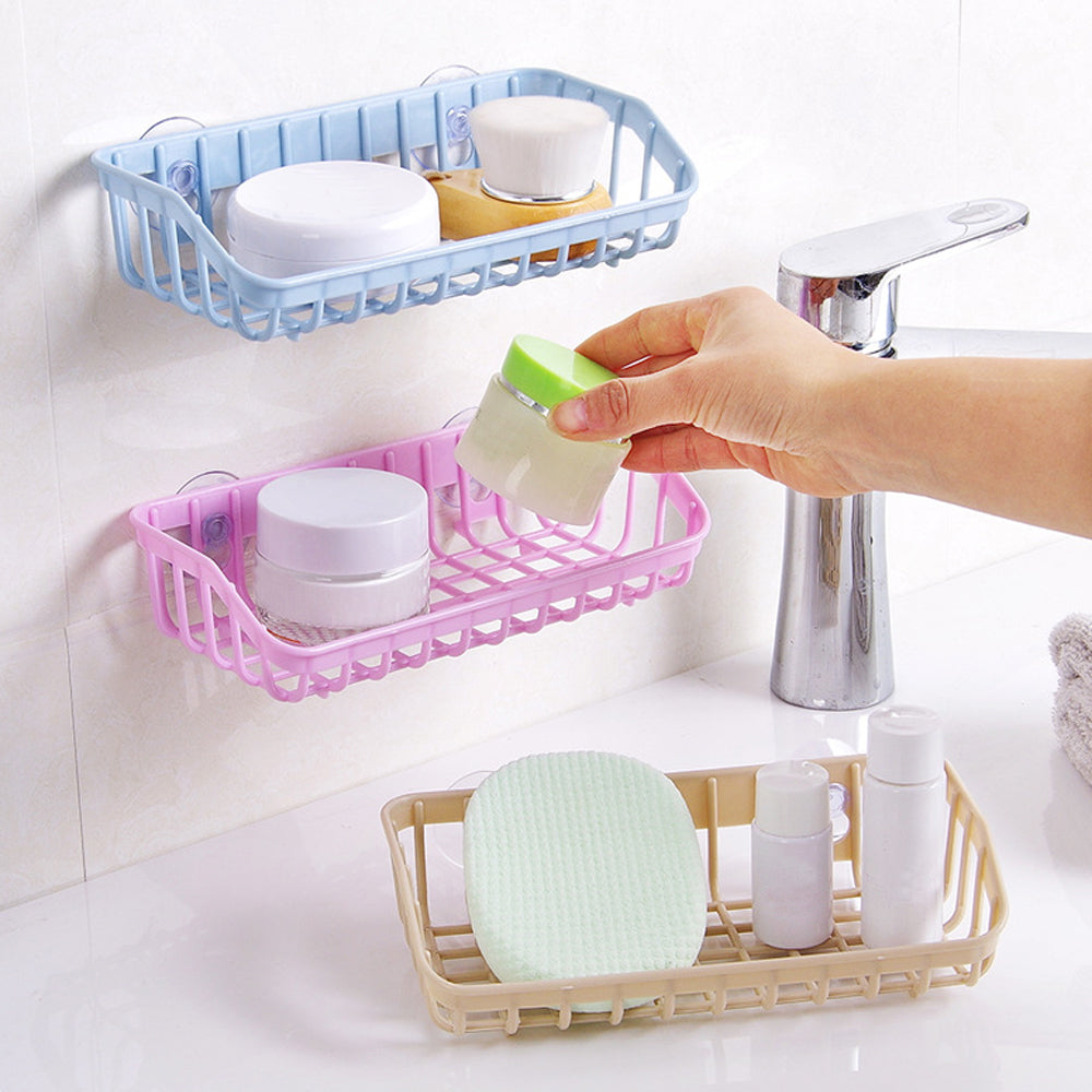 Multifunctional Kitchen Sink Drain Basket with Suction Cup Storage Rack
