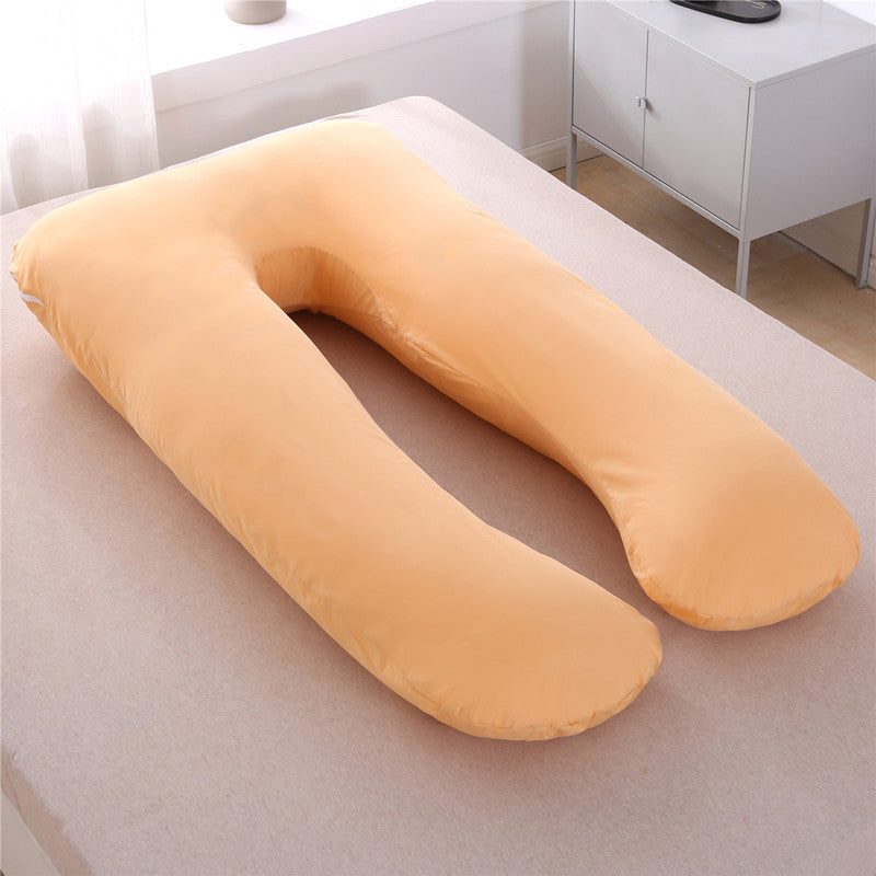 Cotton Maternity U-Shaped Pillow - Comfortable Pregnancy Support 70x130cm