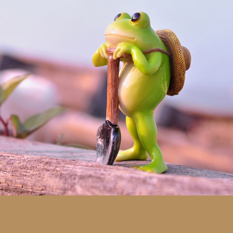 Cute Frog Resin Plant Pot - Micro-Landscape Succulent Container for Home & Office