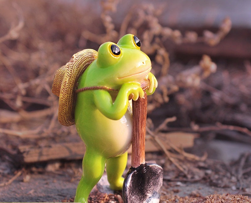 Cute Frog Resin Plant Pot - Micro-Landscape Succulent Container for Home & Office