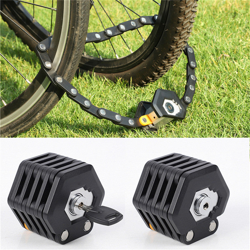 Foldable Bicycle Lock with 3 Keys, Heavy-Duty Chain Security Lock