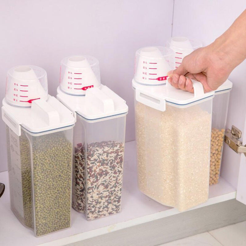 Transparent Grain Storage Box Sealed Can for Household Food Organization