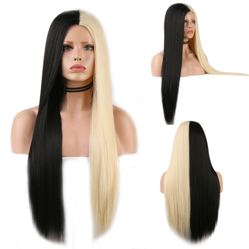 Long Straight Synthetic Wig for Cosplay & Fashion - 18-24 Inch High-Temperature Silk