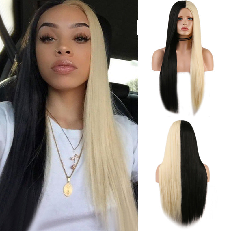 Long Straight Synthetic Wig for Cosplay & Fashion - 18-24 Inch High-Temperature Silk