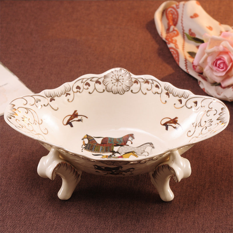 European-Style Ceramic Fruit Plate Set Modern Kitchen Decor Gift