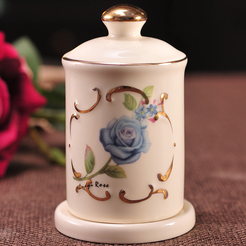 Ceramic Toothpick Holder Bottle - European Style Kitchen & Living Room Decor