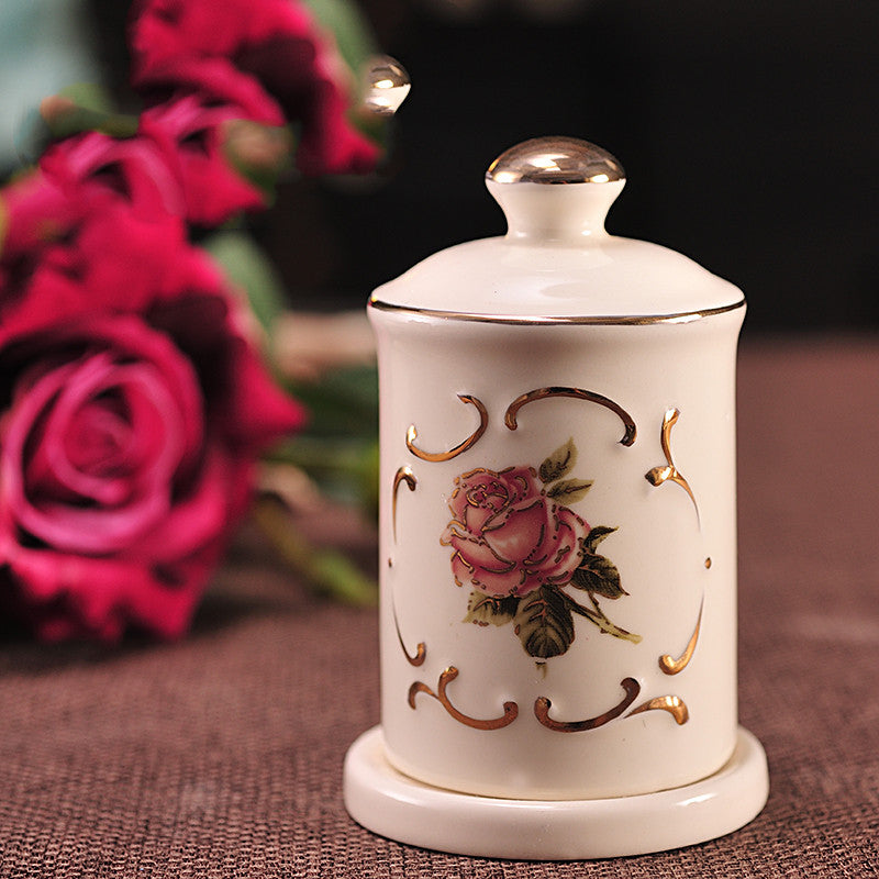 Ceramic Toothpick Holder Bottle - European Style Kitchen & Living Room Decor