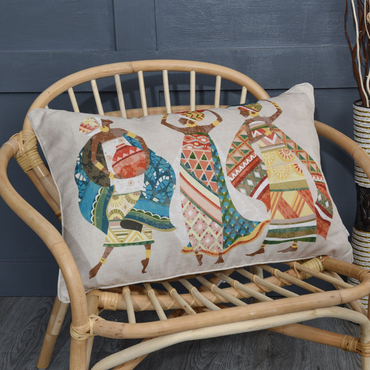 White Ethnic Style Cushion Cover 40x60cm Living Room Bedroom Decor