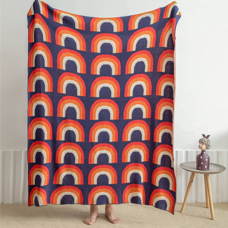 Cotton Rainbow Bohemian Throw Blanket 130x160cm Nordic Home Decor