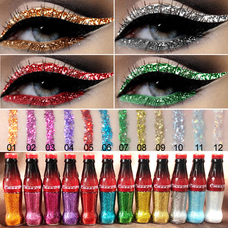 Waterproof Glitter Eyeliner Pencil for Women Party & Daily Makeup - 12 Colors