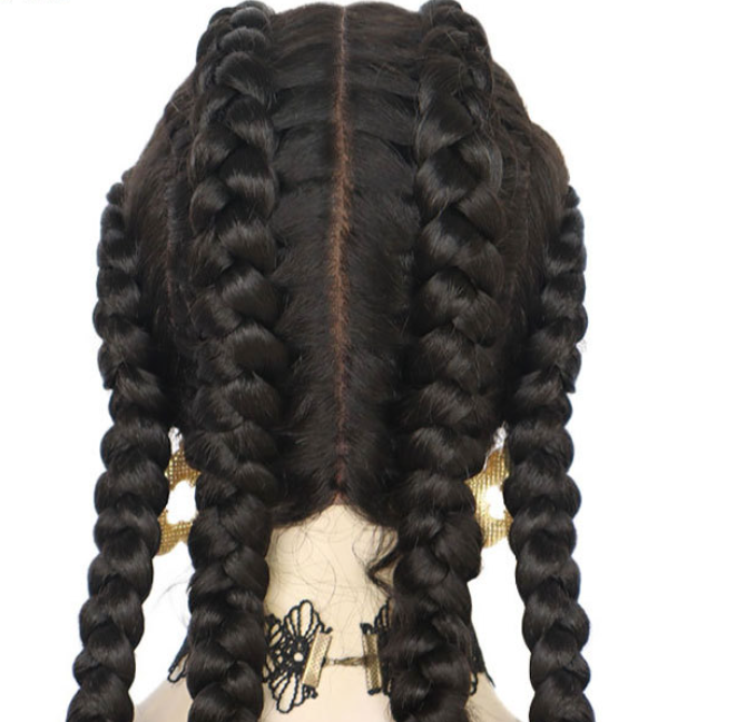 Four-Strand Braided Front Lace Wig - 28 Inches