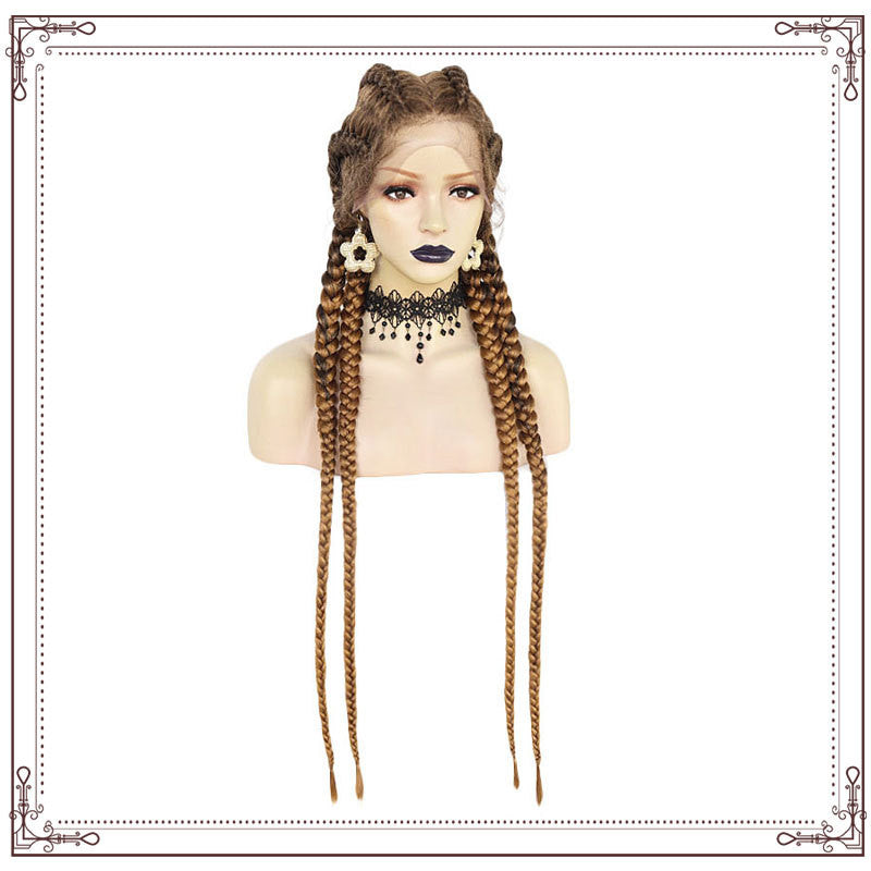 Four-Strand Braided Front Lace Wig - 28 Inches