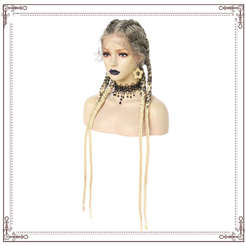 Four-Strand Braided Front Lace Wig - 28 Inches
