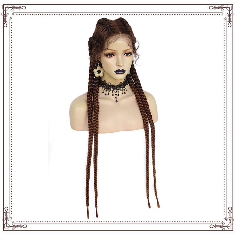 Four-Strand Braided Front Lace Wig - 28 Inches