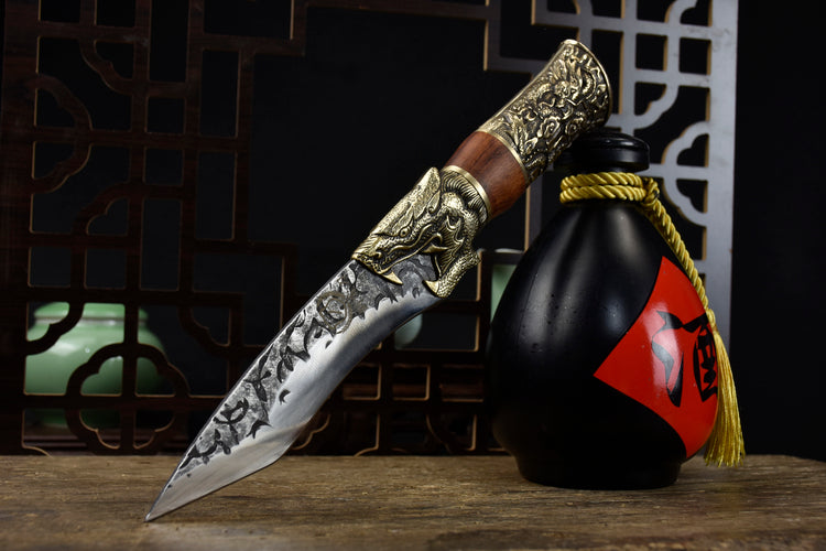 Bone Knife with Rosewood Handle - 14cm Blade for Kitchen Use