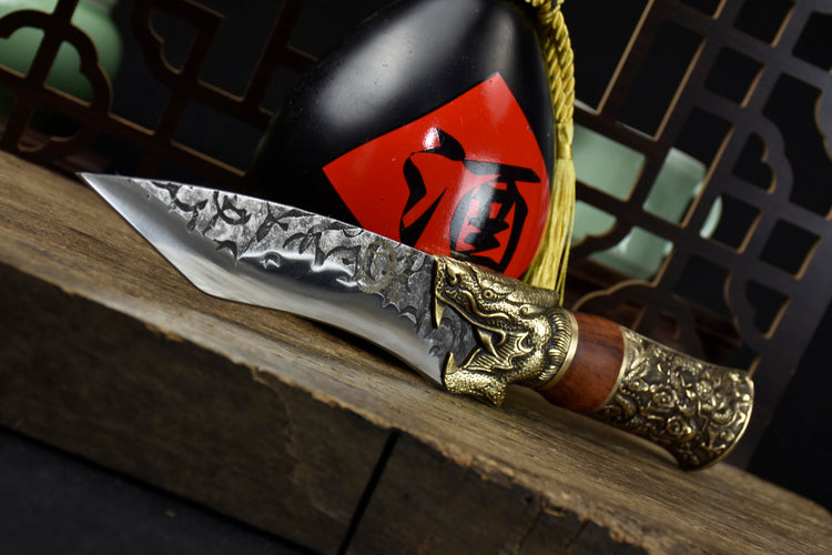 Bone Knife with Rosewood Handle - 14cm Blade for Kitchen Use