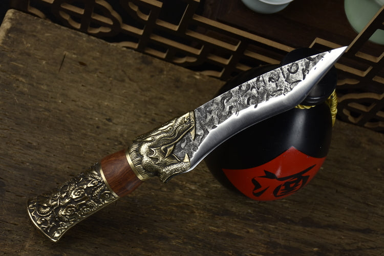 Bone Knife with Rosewood Handle - 14cm Blade for Kitchen Use
