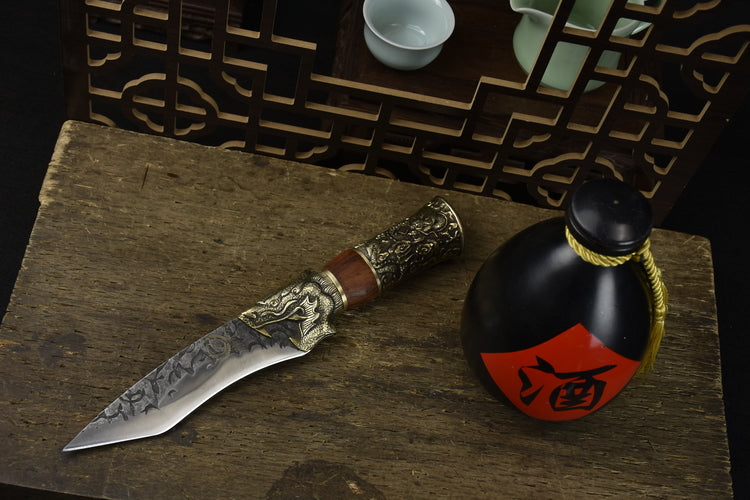 Bone Knife with Rosewood Handle - 14cm Blade for Kitchen Use