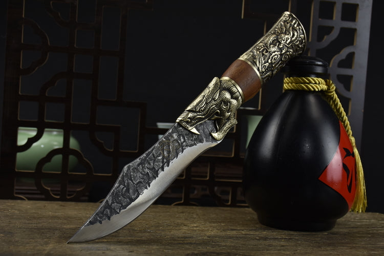Bone Knife with Rosewood Handle - 14cm Blade for Kitchen Use