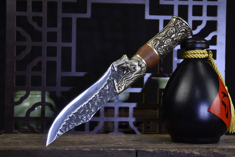 Bone Knife with Rosewood Handle - 14cm Blade for Kitchen Use
