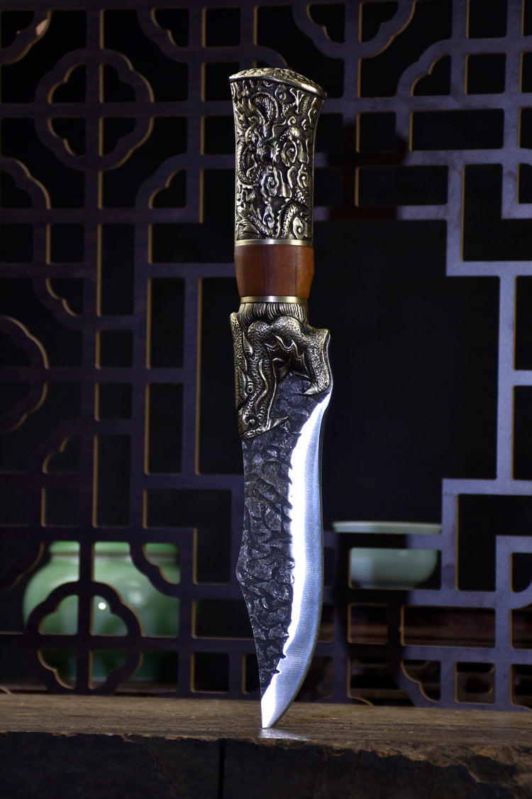 Bone Knife with Rosewood Handle - 14cm Blade for Kitchen Use