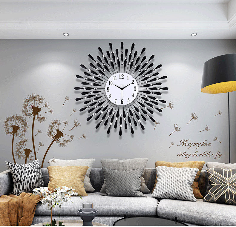 Wrought Iron Wall Clock Decoration - Creative Craft Clock for Home & Garden