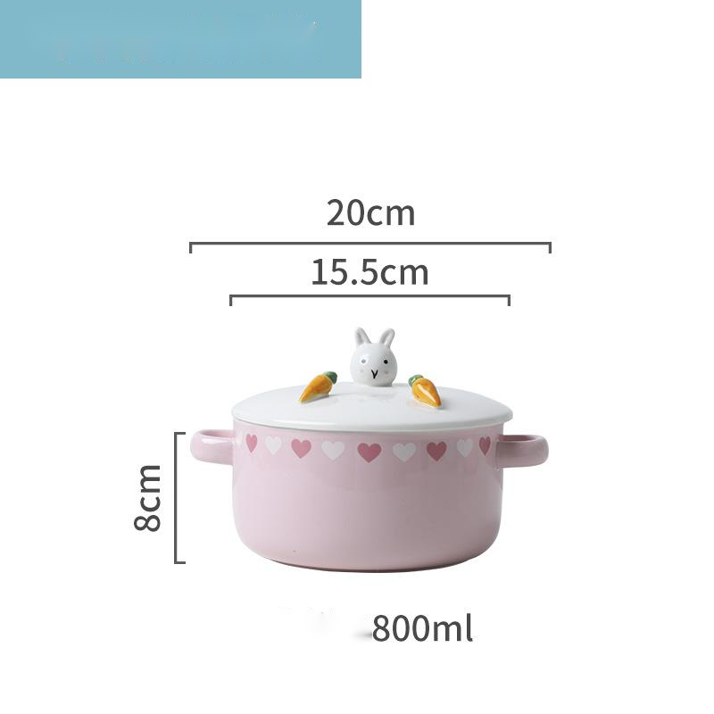 Animal Ceramic Instant Noodle Bowl - Porcelain Kitchen Serveware, Multiple Styles