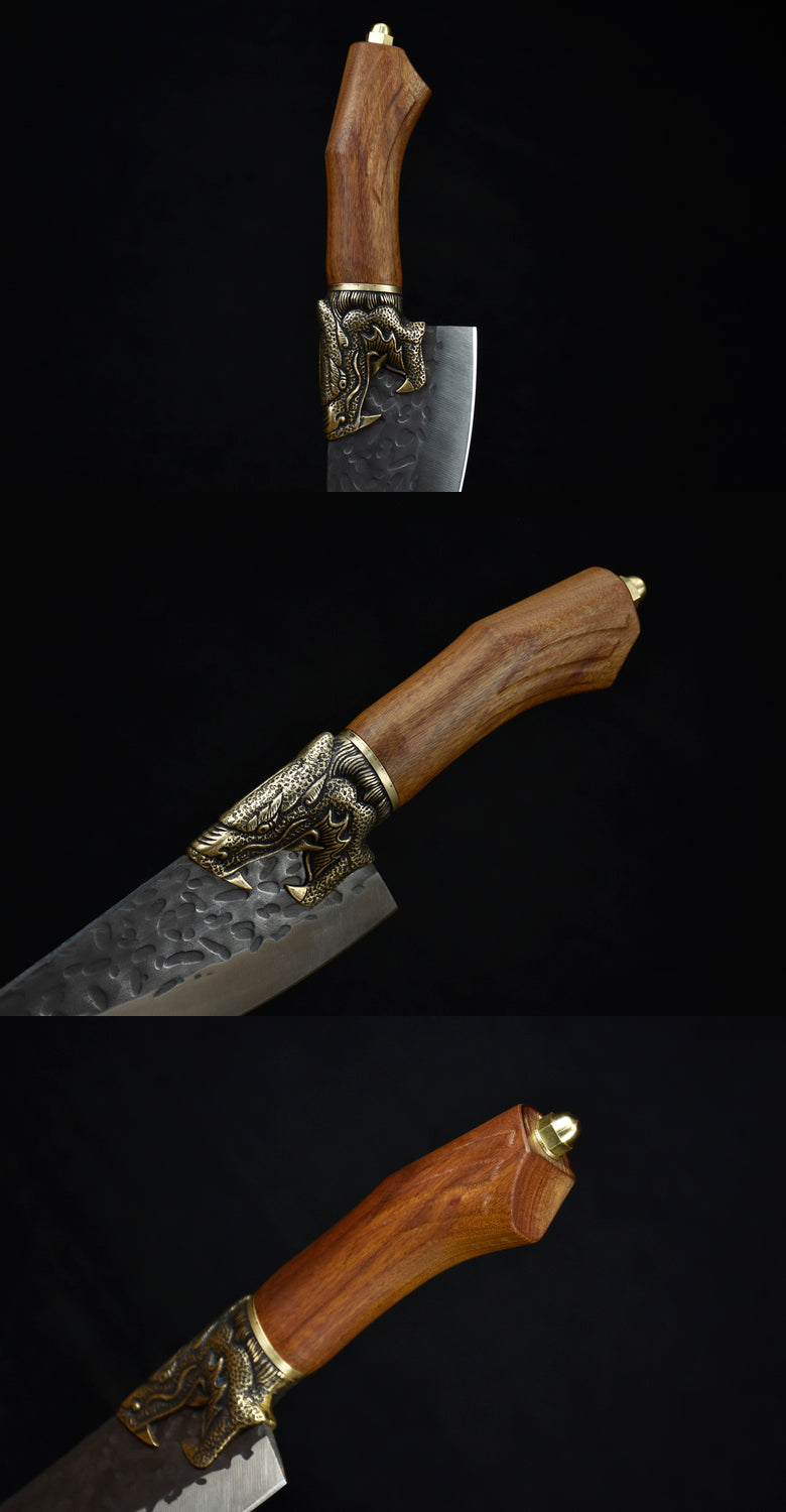 Boning Knife 27cm Kitchen Chef Knife with Rosewood Handle - Thickened Steel Blade