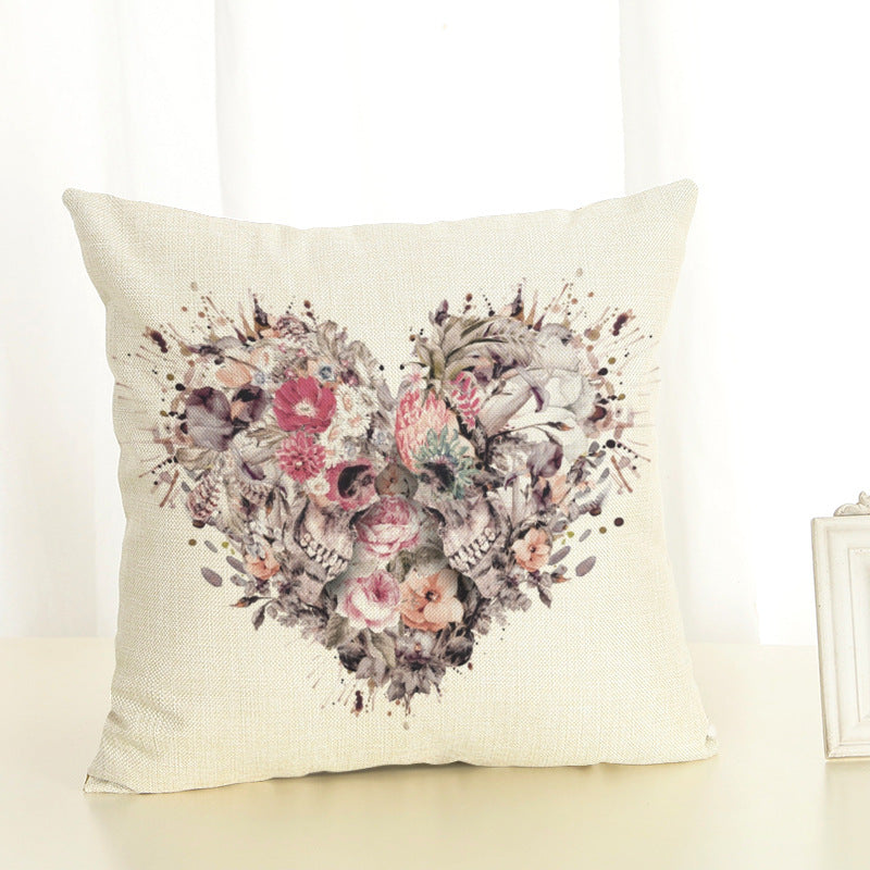 Cartoon Skull Head Series Pillow Cover 45x45cm Home & Garden Cushion Cover
