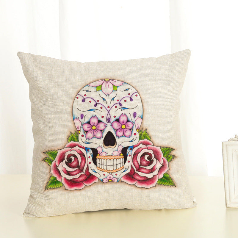 Cartoon Skull Head Series Pillow Cover 45x45cm Home & Garden Cushion Cover