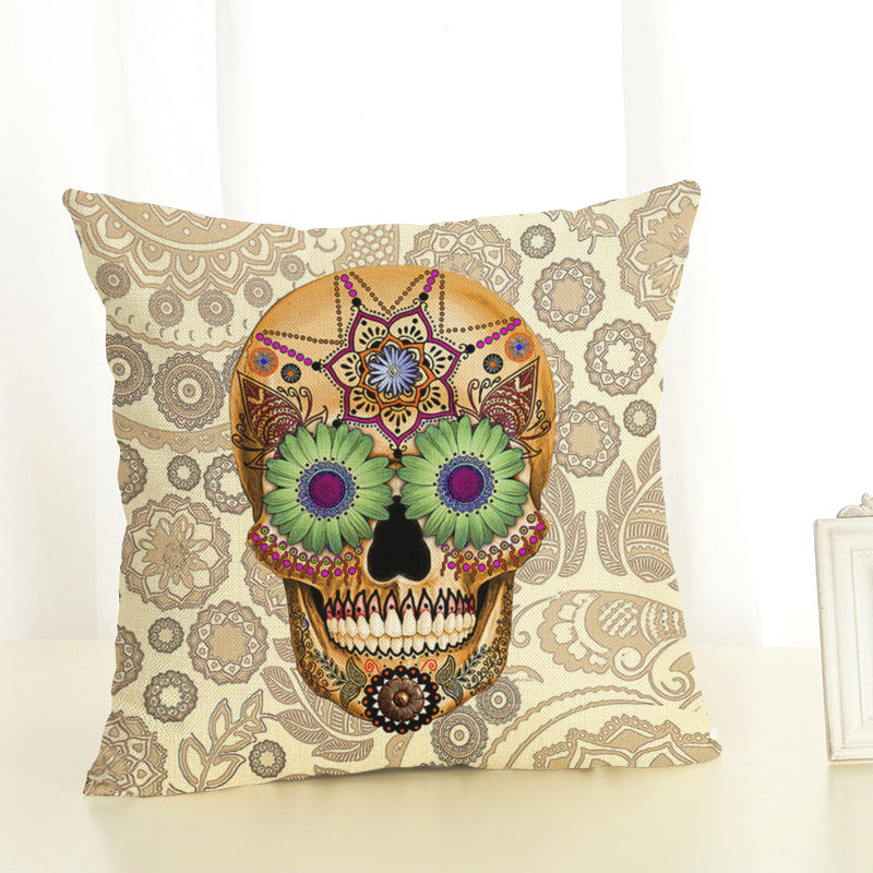 Cartoon Skull Head Series Pillow Cover 45x45cm Home & Garden Cushion Cover