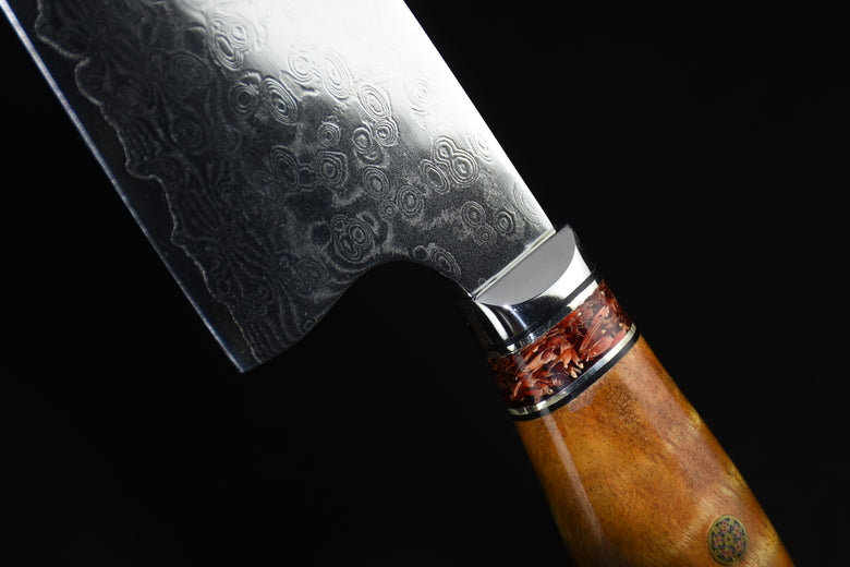 Western-Style Damascus VG10 Kitchen Chef Knife - Silver