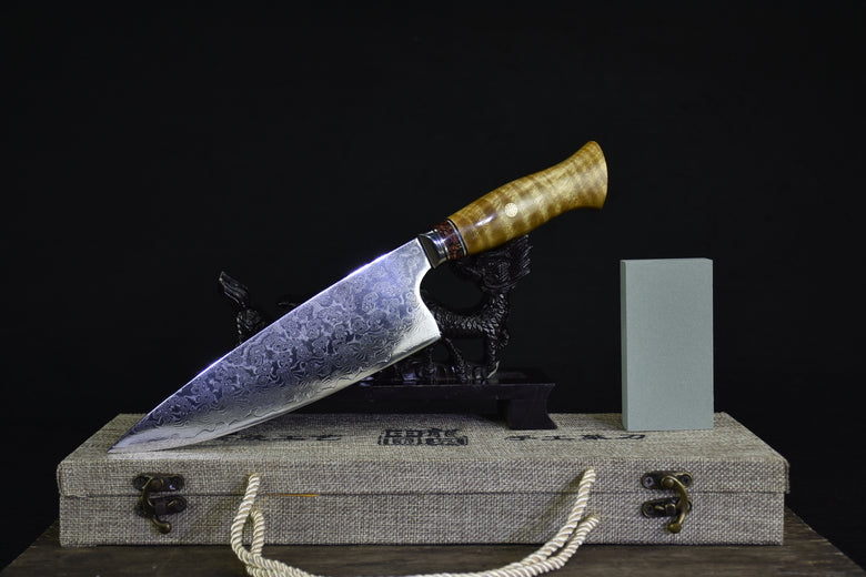 Western-Style Damascus VG10 Kitchen Chef Knife - Silver