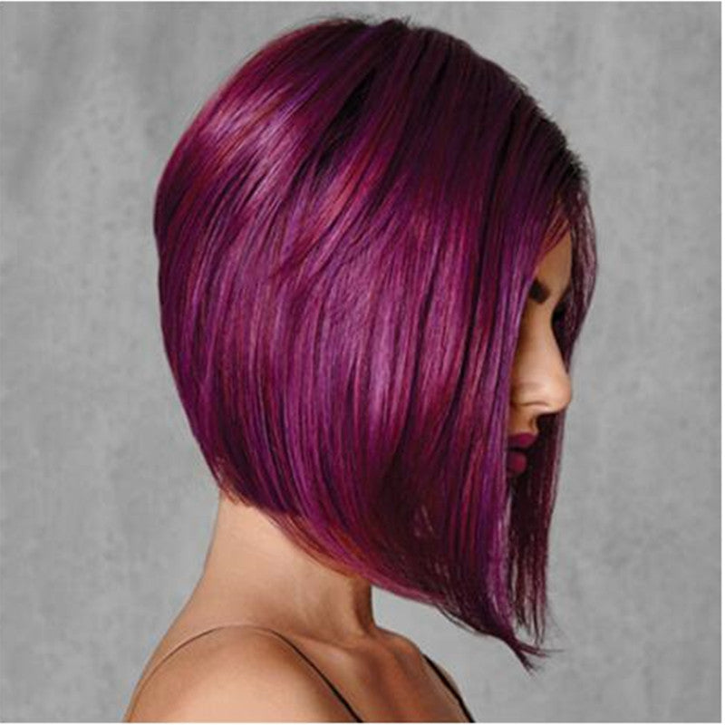 European & American Fashion Ladies Short Straight Bob Hair - Purple